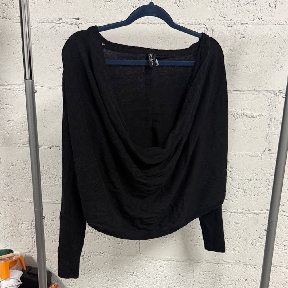 Guess by Marciano Black Drape Front Blouse - Size XS - Like New Black Oversized